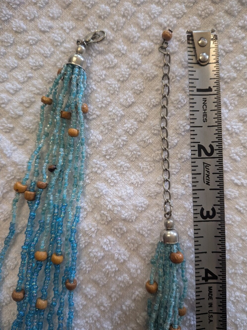 Multi Strand Sea Bead Necklace With Wood Accent Beads - Picture 9 of 9